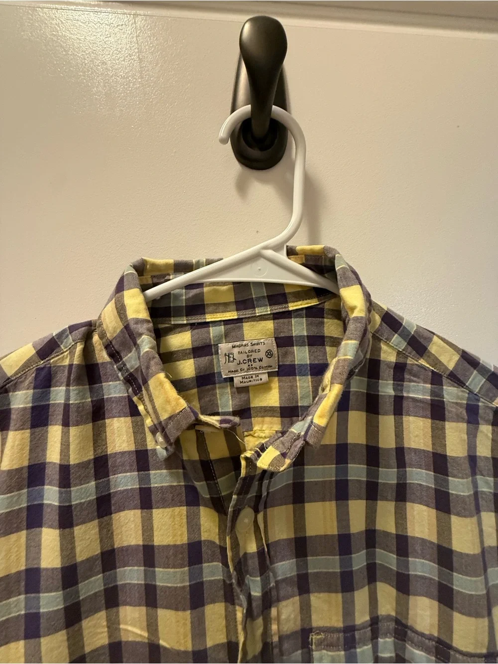 2 J.Crew Madras Plaid Shirts XS 100% Cotton Heritage Preppy Bundle